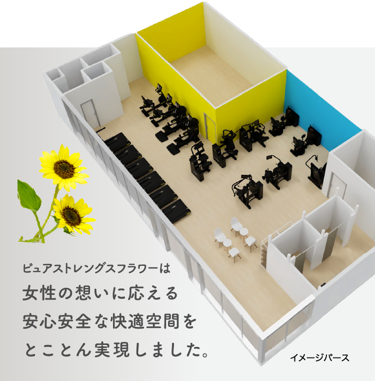ピュアストレングスフラワーは女性の想いに応える安心安全な快適空間をとことん実現しました。